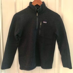 Patagonia Boys Better Sweater 1/4 Zip Fleece Pullover Navy Blue Youth Medium 10